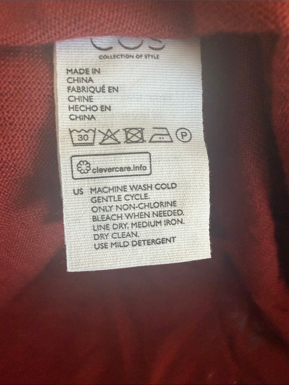 COS Open-Front Cardigan in Rust Red - Picture 5 of 6